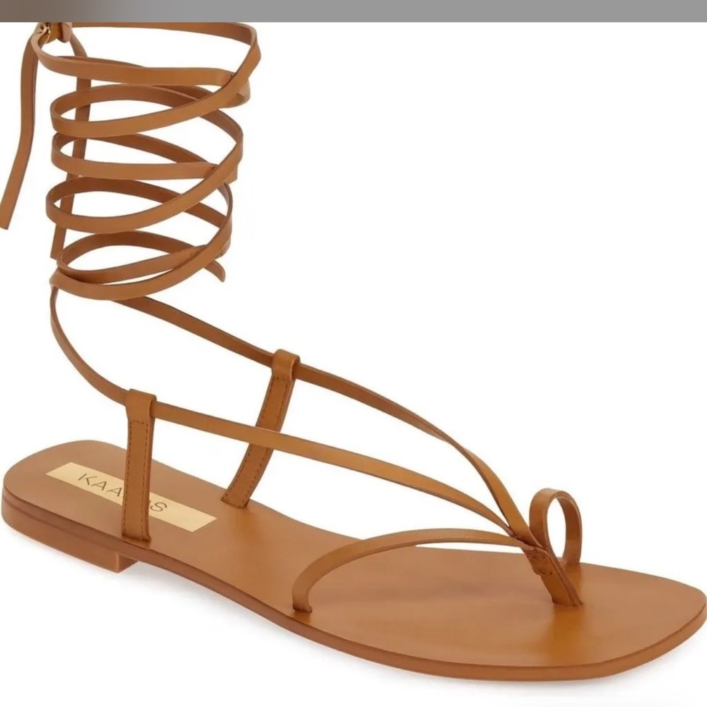 Kaanas Paloma Naked Sandal W/ Wraparound Ankle Tie